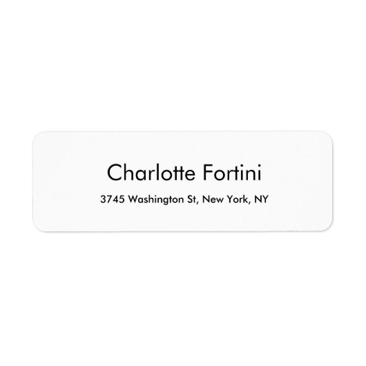 Gewoon eenvoudige zwarte en witte minimalistisch etiket (Voorkant)