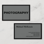 Gewoon eenvoudige zwarte nikkel fotograaf visitekaartje (Voorkant / Achterkant)