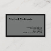 Gewoon eenvoudige zwarte nikkel fotograaf visitekaartje (Achterkant)
