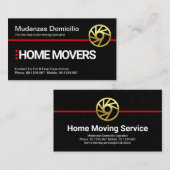 Gewoon eenvoudige zwarte rode streep-beweging visitekaartje (Voorkant / Achterkant)