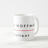 Gewoon eenvoudige zwarte, witte, minimale minimali koffiemok (Voorkant rechts)