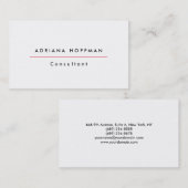 Gewoon eenvoudige zwarte, witte, minimale minimali visitekaartje (Voorkant / Achterkant)