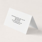 Gewoon eenvoudige zwarte, witte, minimale minimali visitekaartje (Achterkant)