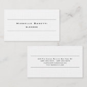 Gewoon eenvoudige zwarte witte minimalistische lin visitekaartje (Voorkant / Achterkant)