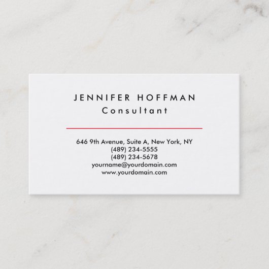 Gewoon eenvoudige, zwarte, witte, zwarte professio visitekaartje (Voorkant)