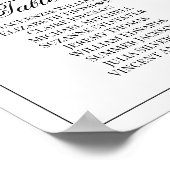 Gewoon Elegant 16 Tafel Trouwstoel Grafiek Poster (Hoek)