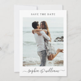 Gewoon Elegant 2 foto bruiloft harten eenvoudig Save The Date