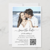 Gewoon Elegant 2 foto bruiloft harten eenvoudig Save The Date (Achterkant)