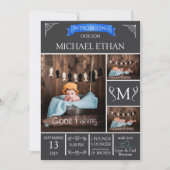 Gewoon Elegant Baby Boy Geboorteaankondiging Kaart (Voorkant)