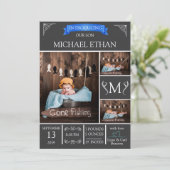 Gewoon Elegant Baby Boy Geboorteaankondiging Kaart (Staand voorkant)