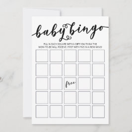 Gewoon Elegant Baby shower Bingo Kaart