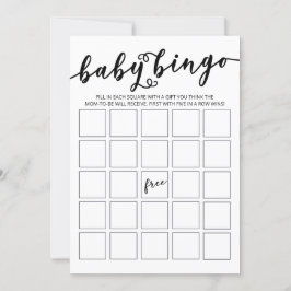 Gewoon Elegant Baby shower Bingo Kaart