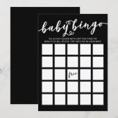 Gewoon Elegant Baby shower Bingo Kaart (Voorkant / Achterkant)