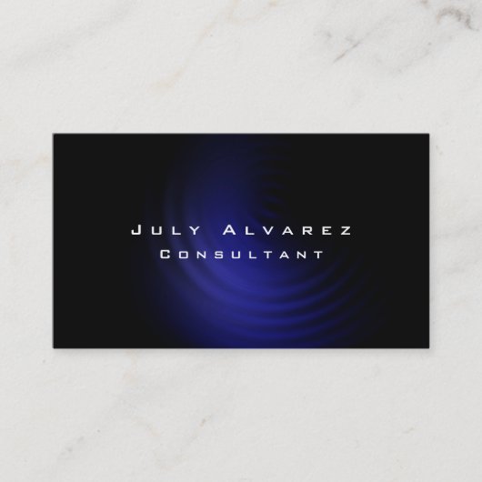 Gewoon Elegant Black Blue Minimalist Modern Custom Visitekaartje (Voorkant)