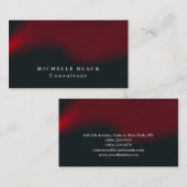 Gewoon Elegant Black Red Waves Professional Visitekaartje (Voorkant / Achterkant)