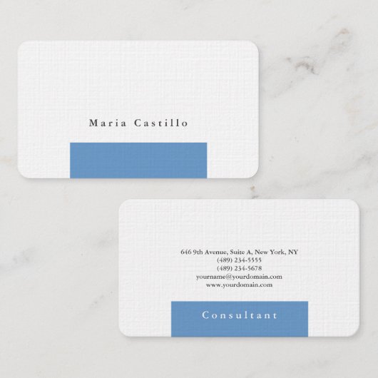 Gewoon Elegant blauw grijs, klein design Visitekaartje (Voorkant / Achterkant)