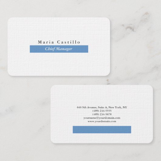 Gewoon Elegant blauw grijs, klein design Visitekaartje (Voorkant / Achterkant)