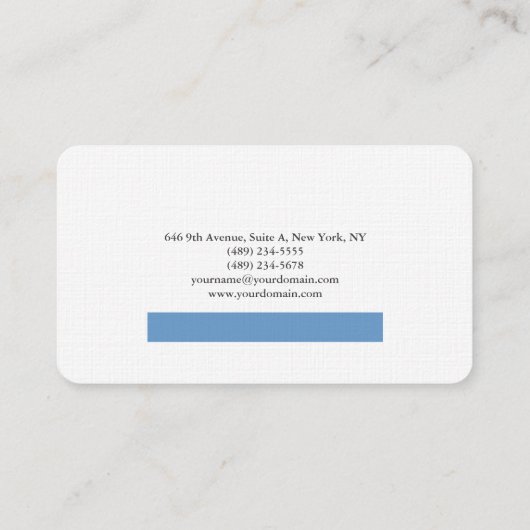 Gewoon Elegant blauw grijs, klein design Visitekaartje (Achterkant)
