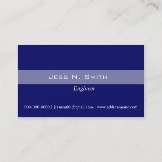 Gewoon, elegant blauw visitekaartje. visitekaartje (Voorkant)