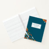 Gewoon elegant Blauwgroen blauw gepersonaliseerd N Notitieboek (Binnen)
