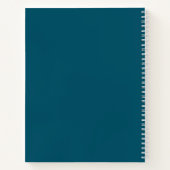 Gewoon elegant Blauwgroen blauw gepersonaliseerd N Notitieboek (Achterkant)