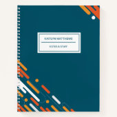 Gewoon elegant Blauwgroen blauw gepersonaliseerd N Notitieboek (Voorkant)