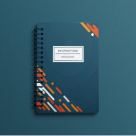 Gewoon elegant Blauwgroen blauw gepersonaliseerd N Notitieboek