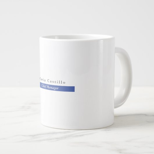 Gewoon Elegant Blue White Minimal Design Grote Koffiekop (Voorkant rechts)