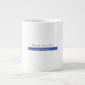 Gewoon Elegant Blue White Minimal Design Grote Koffiekop (Voorkant)