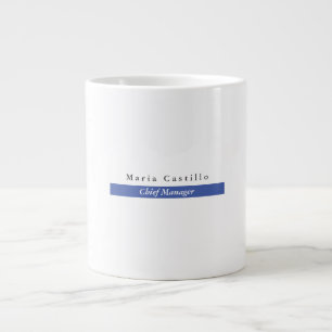 Gewoon Elegant Blue White Minimal Design Grote Koffiekop