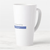 Gewoon Elegant Blue White Minimal Design Latte Mok (Rechterhoek)