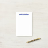 Gewoon Elegant Blue White Minimal Design Post-it® Notes (Op bureau)