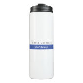 Gewoon Elegant Blue White Minimal Design Thermosbeker (Voorkant)