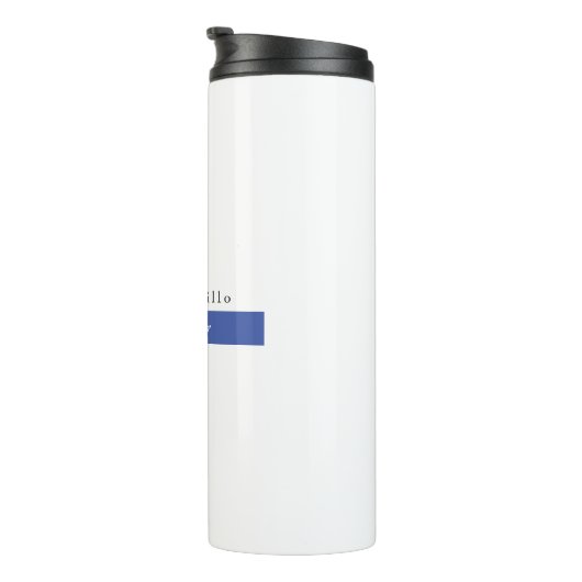 Gewoon Elegant Blue White Minimal Design Thermosbeker (Geroteerd rechts)