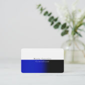 Gewoon Elegant Blue White Minimal Design Visitekaartje (Staand voorkant)