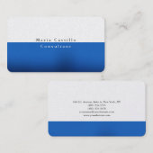 Gewoon Elegant Blue White Minimalist Premium Pearl Visitekaartje (Voorkant / Achterkant)