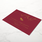 Gewoon Elegant Burgundy Wedding Calligraphy Foto Folie Uitnodiging (Gedraaid)