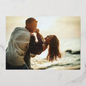 Gewoon Elegant Burgundy Wedding Calligraphy Foto Folie Uitnodiging (Achterkant)