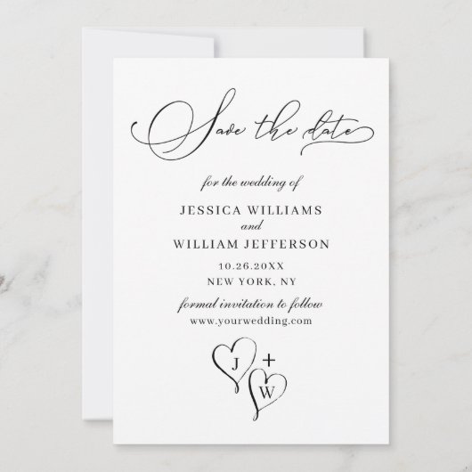 Gewoon Elegant Calligraphy Wedding Photo Save The Date (Achterkant)