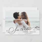 Gewoon Elegant Calligraphy Wedding Photo Save The Date (Voorkant)