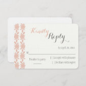 Gewoon Elegant Coral Wedding RSVP kaart (Voorkant / Achterkant)