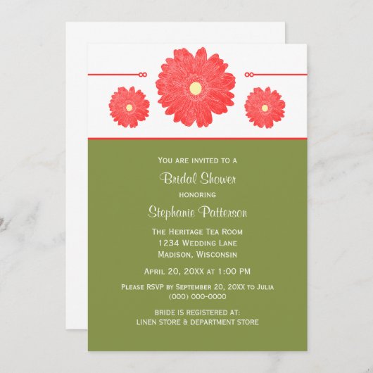 Gewoon Elegant Daisies Vrijgezellenfeest nodigt ui Kaart (Voorkant / Achterkant)