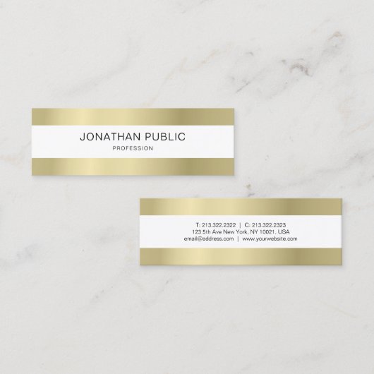 Gewoon elegant design, modern, eenvoudig mini visitekaartje (Voorkant / Achterkant)