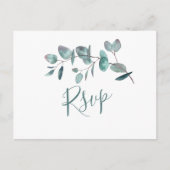 Gewoon Elegant Eucalyptus bruiloft RSVP Briefkaart (Voorkant)