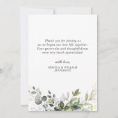 Gewoon Elegant Eucalyptus Greenery Wedding PHOTO Bedankkaart (Achterkant)