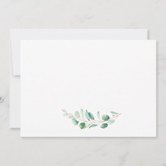 Gewoon Elegant Eucalyptus Weddenschap Foto Save The Date (Achterkant)