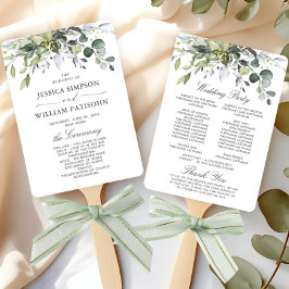Gewoon Elegant Eucalyptus Wedding Programme Handwaaier