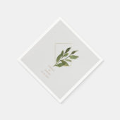 Gewoon Elegant Foliage Grey Gold Wedding Cocktail Servet (Hoek)