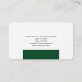 Gewoon Elegant Forest Green White Minimalist Moder Visitekaartje (Achterkant)