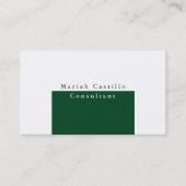 Gewoon Elegant Forest Green White Minimalist Moder Visitekaartje (Voorkant)